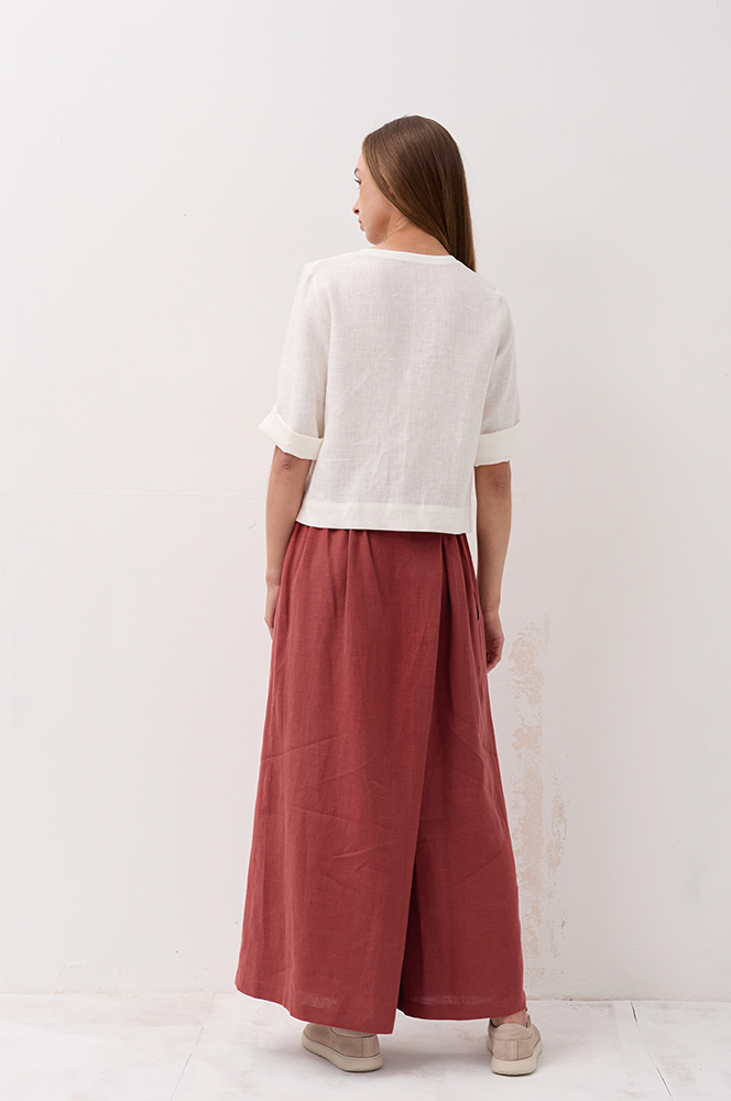 Топ льон на ґудзиках айворі (ТП 71)